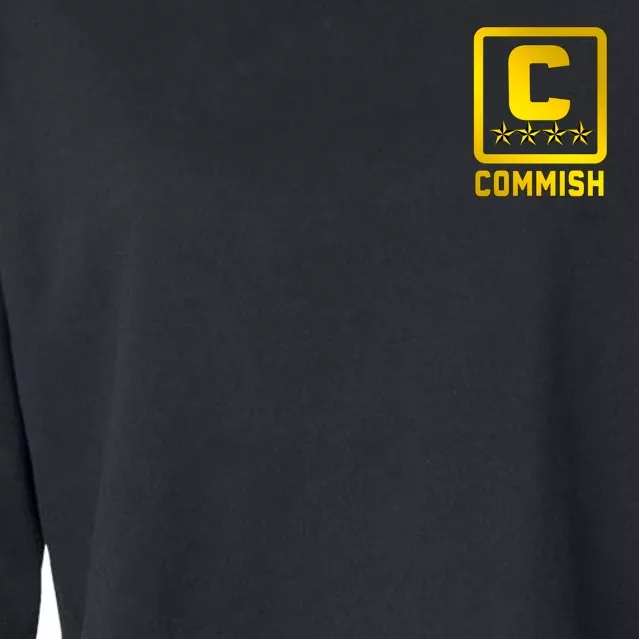 Commish Fantasy Football Logo Back And Front Pocket Logo Cropped Pullover Crew