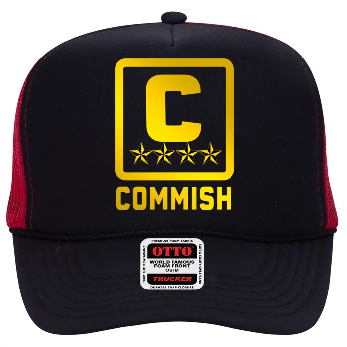 Commissioner Funny Fantasy Football Commish High Crown Mesh Trucker Hat