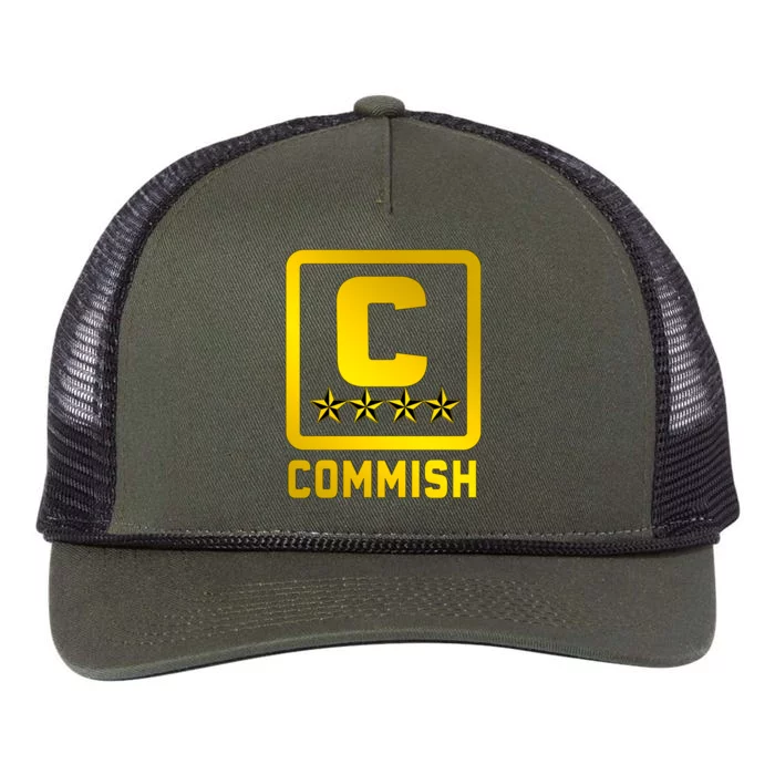 Commissioner Funny Fantasy Football Commish Retro Rope Trucker Hat Cap