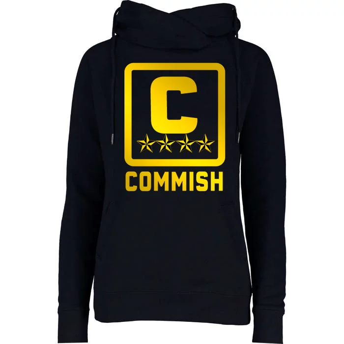 Commissioner Funny Fantasy Football Commish Womens Funnel Neck Pullover Hood