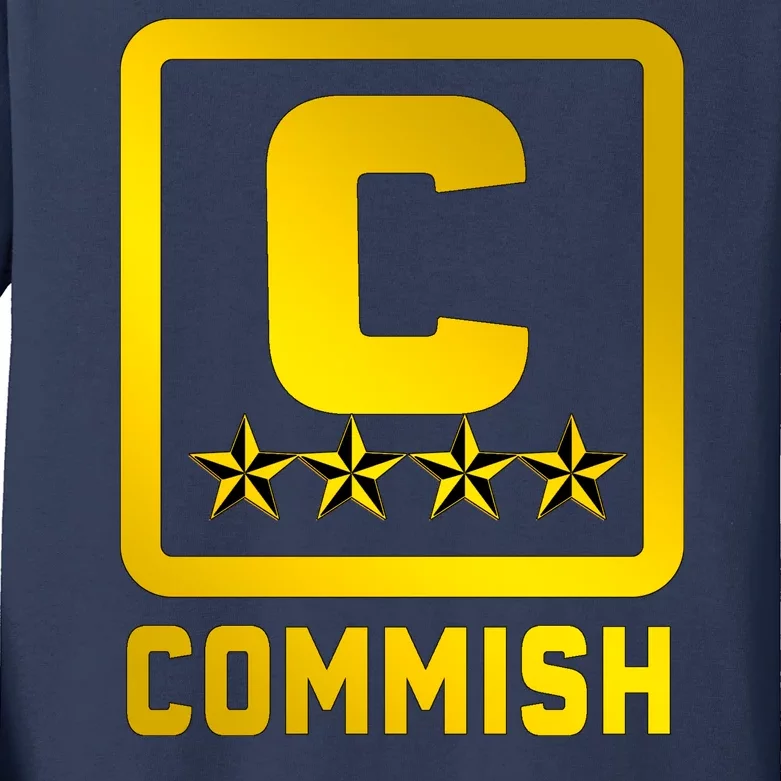 Commissioner Funny Fantasy Football Commish Kids Long Sleeve Shirt