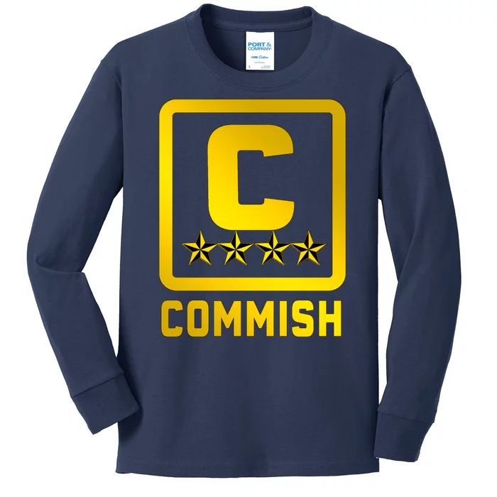 Commissioner Funny Fantasy Football Commish Kids Long Sleeve Shirt