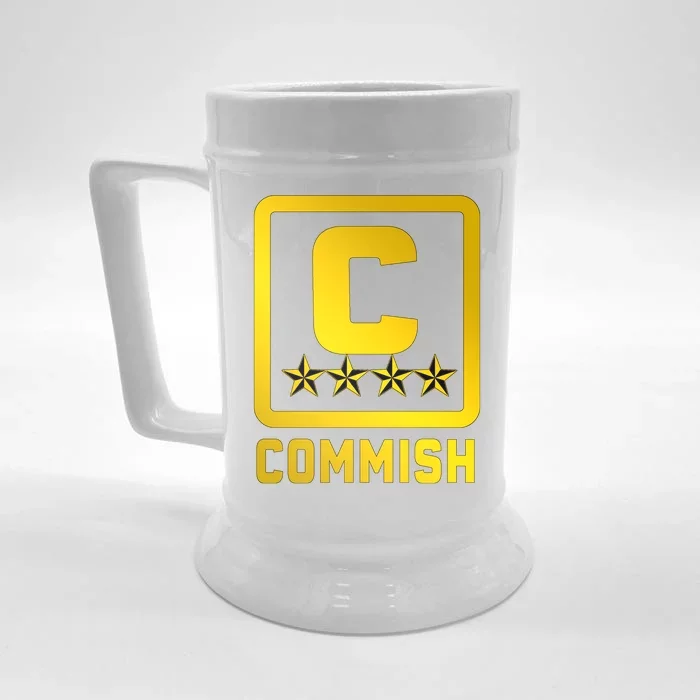 Commissioner Funny Fantasy Football Commish Front & Back Beer Stein