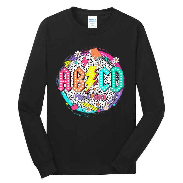 Cute Funny For Prek Teacher Abcd Rock Prek Rocks Tall Long Sleeve T-Shirt