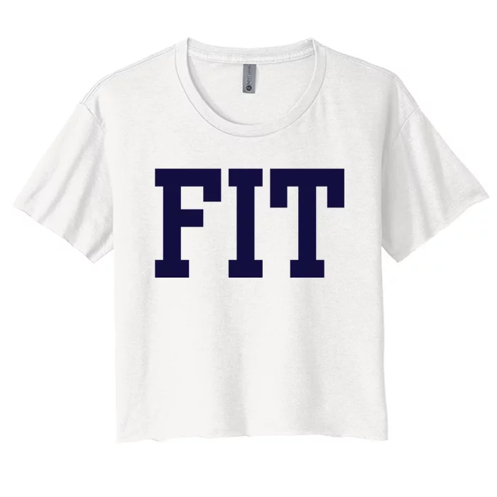 College Fever Fit Fashion Institute Of Technology Women's Crop Top Tee