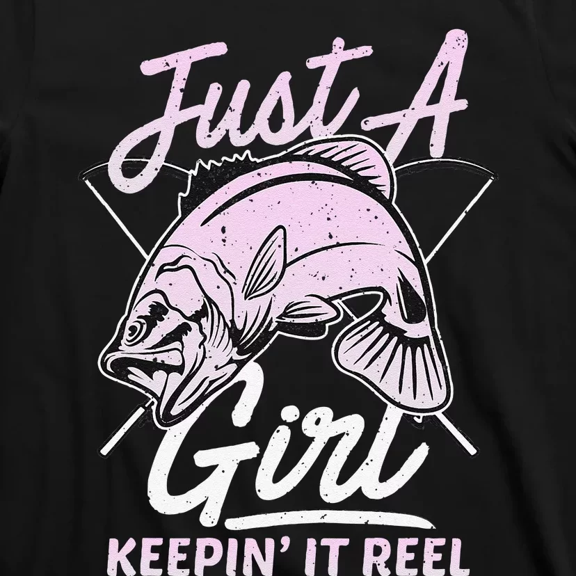 Cute Fishing Funny Keeping It Reel Purple Pink T-Shirt