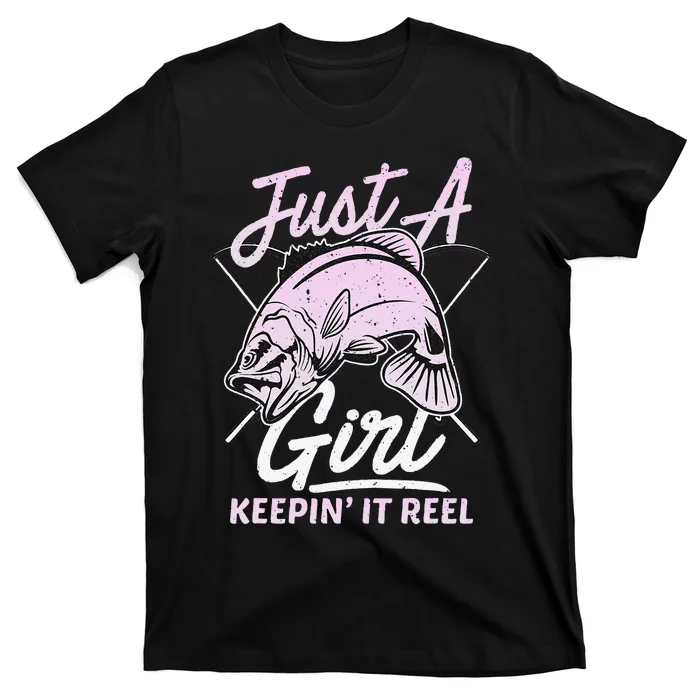 Cute Fishing Funny Keeping It Reel Purple Pink T-Shirt