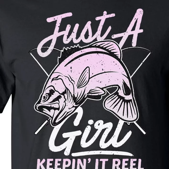 Cute Fishing Funny Keeping It Reel Purple Pink Tall T-Shirt