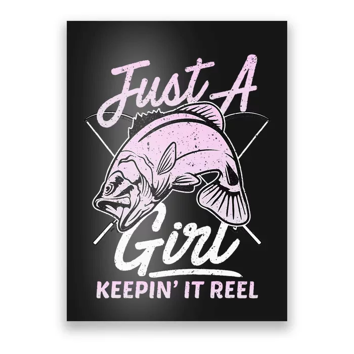 Cute Fishing Funny Keeping It Reel Purple Pink Poster