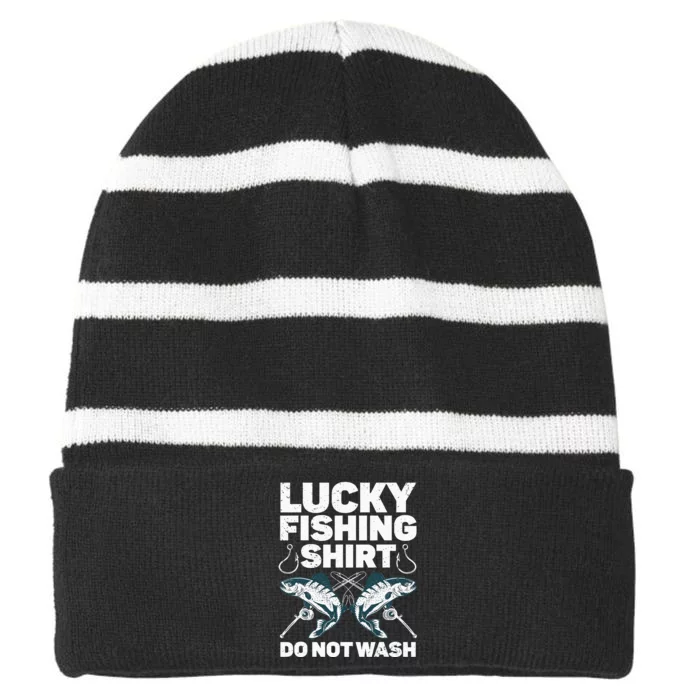 Cute Fishing For Men Women Fisherman Fishing Lovers Striped Beanie with Solid Band