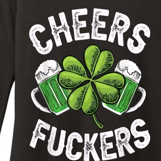 Cheers Fuckers Funny St Patricks Day Irish Drinking Womens CVC Long Sleeve Shirt