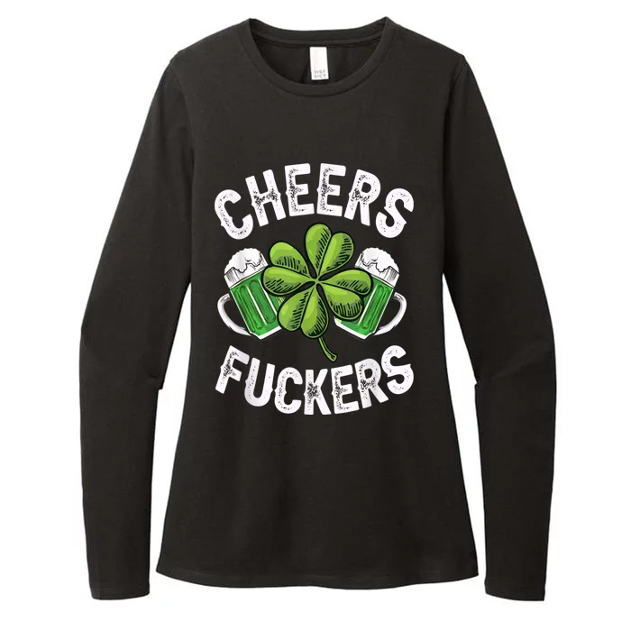 Cheers Fuckers Funny St Patricks Day Irish Drinking Womens CVC Long Sleeve Shirt