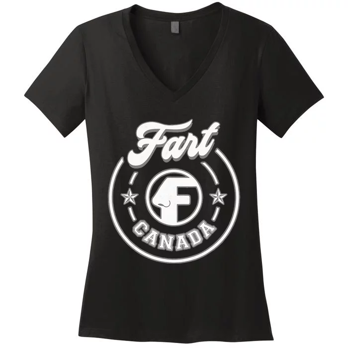 Canada Fart Funny Women's V-Neck T-Shirt