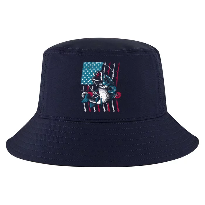 Cool Fishing For Men Women American Flag USA Fish Lover Cool Comfort Performance Bucket Hat