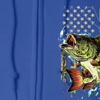 Cool Fishing For Women American Flag USA Fishing Lover Full Zip Hoodie