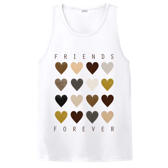 Cute Friends Forever Watercolor Patterned Hearts Friendship Performance Tank