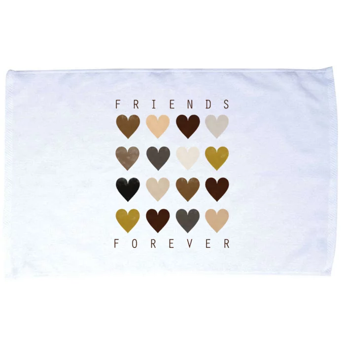 Cute Friends Forever Watercolor Patterned Hearts Friendship Microfiber Hand Towel