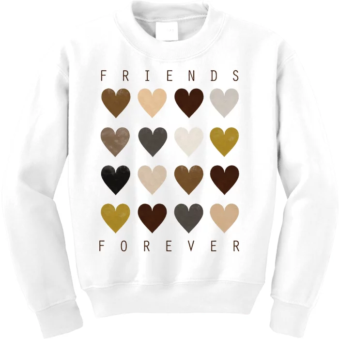 Cute Friends Forever Watercolor Patterned Hearts Friendship Kids Sweatshirt