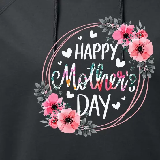 Cute Floral Flower For Mom Grandma Performance Fleece Hoodie