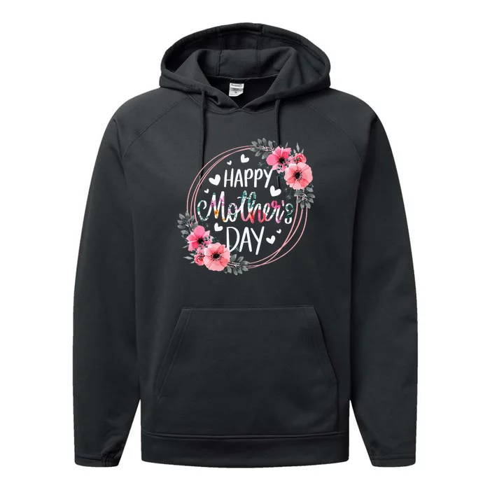 Cute Floral Flower For Mom Grandma Performance Fleece Hoodie