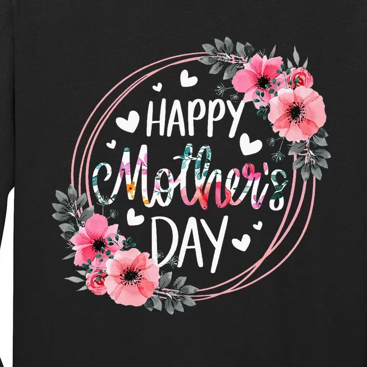 Cute Floral Flower For Mom Grandma Tall Long Sleeve T-Shirt