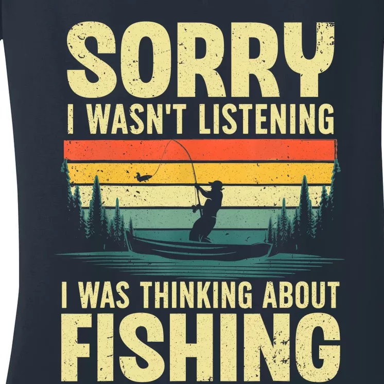 Cool Fishing Fisherman Bass Trout Fish Hunting Women's V-Neck T-Shirt