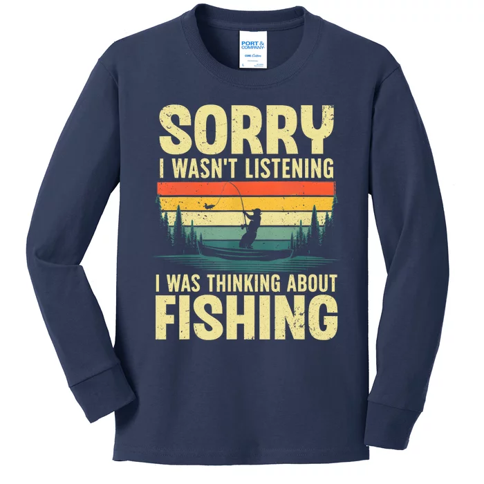 Cool Fishing Fisherman Bass Trout Fish Hunting Kids Long Sleeve Shirt