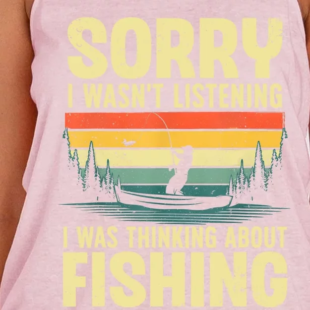 Cool Fishing Fisherman Bass Trout Fish Hunting Women's Knotted Racerback Tank