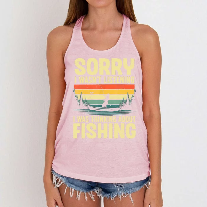 Cool Fishing Fisherman Bass Trout Fish Hunting Women's Knotted Racerback Tank