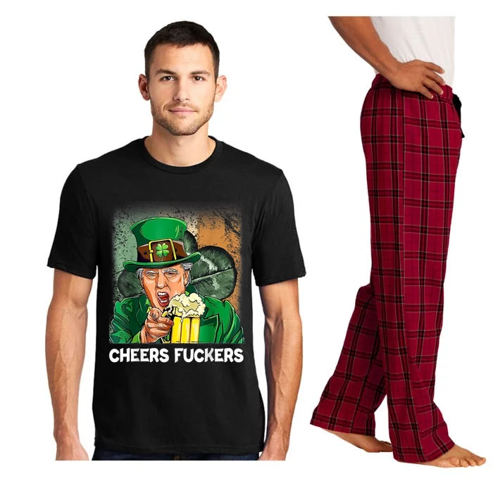 Cheers Fuckers Funny Trump St Patrick's Day Irish Drinking Pajama Set