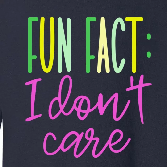 Cute Fun Fact I DonT Care Toddler Sweatshirt