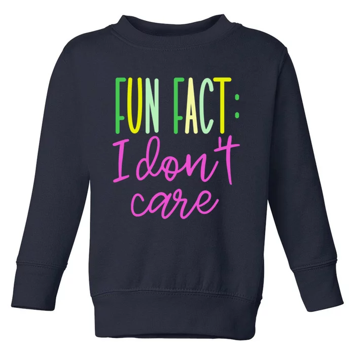 Cute Fun Fact I DonT Care Toddler Sweatshirt