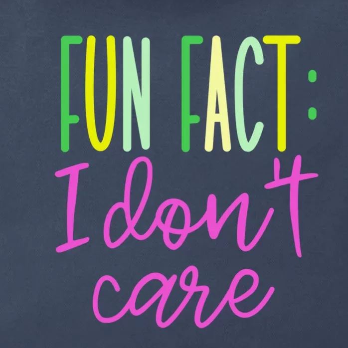 Cute Fun Fact I DonT Care Zip Tote Bag