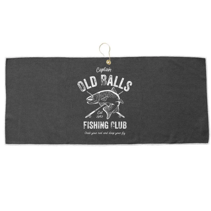 Cute Funny Fishing Birthday Old Balls Fors 60th Birthday Large Microfiber Waffle Golf Towel