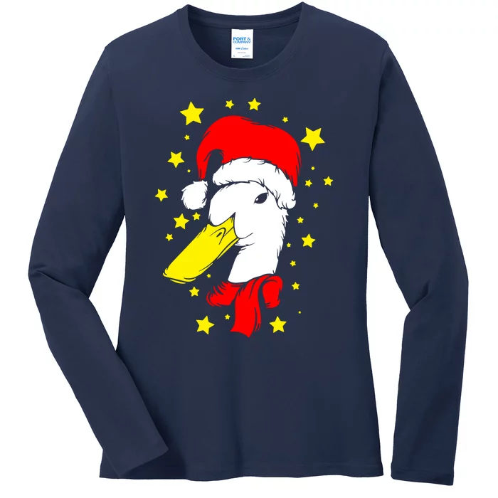 Christmas Funny Family Animal Duck Ladies Long Sleeve Shirt