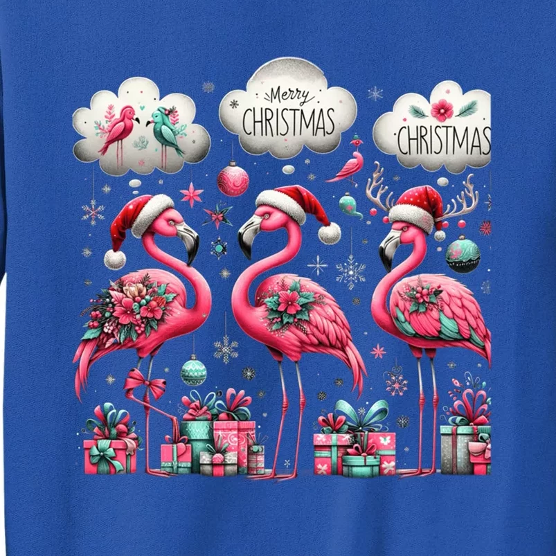 Christmas Funny Flamingo Pink Christmas Tree Xmas Gift Tall Sweatshirt