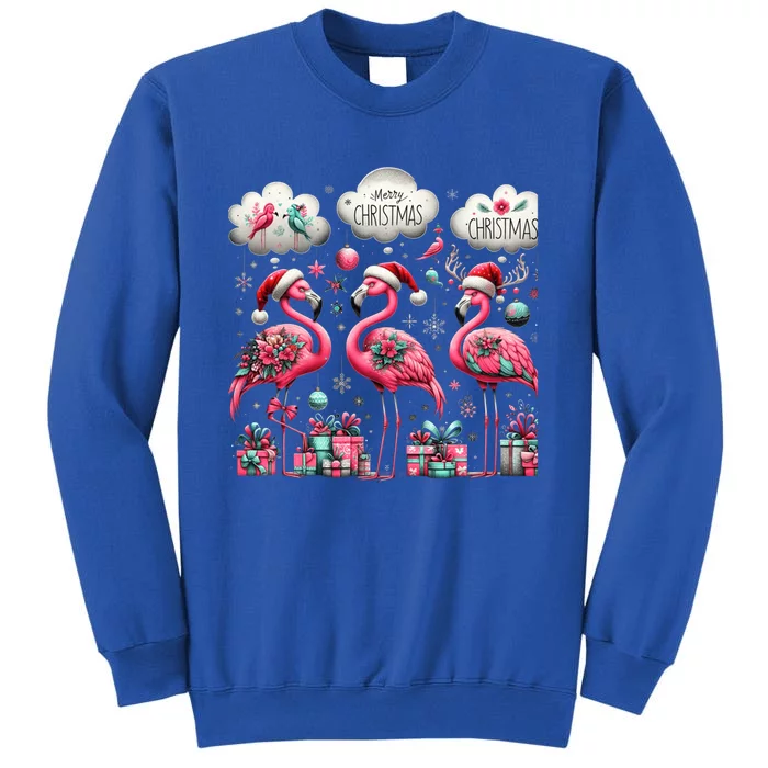 Christmas Funny Flamingo Pink Christmas Tree Xmas Gift Tall Sweatshirt