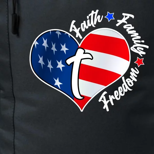 Cute Faith Family Freedom American USA Heart Daily Commute Backpack