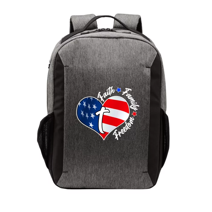 Cute Faith Family Freedom American USA Heart Vector Backpack