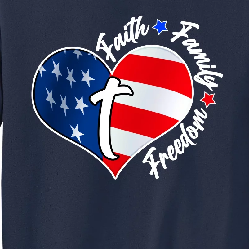 Cute Faith Family Freedom American USA Heart Sweatshirt