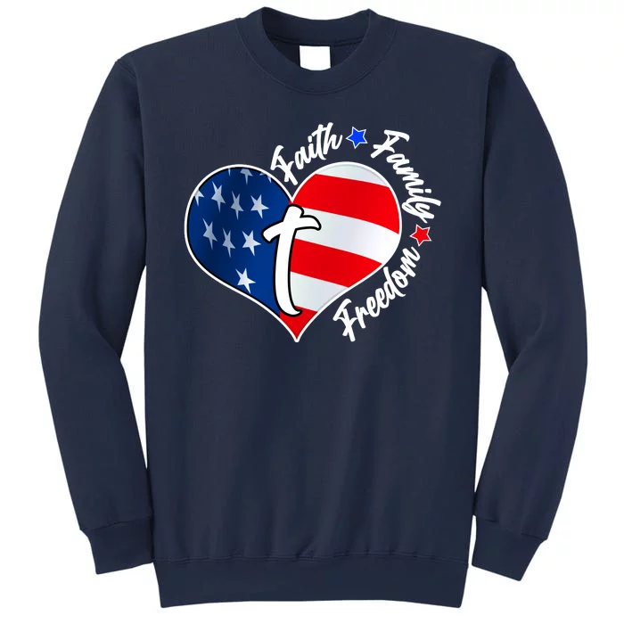 Cute Faith Family Freedom American USA Heart Sweatshirt