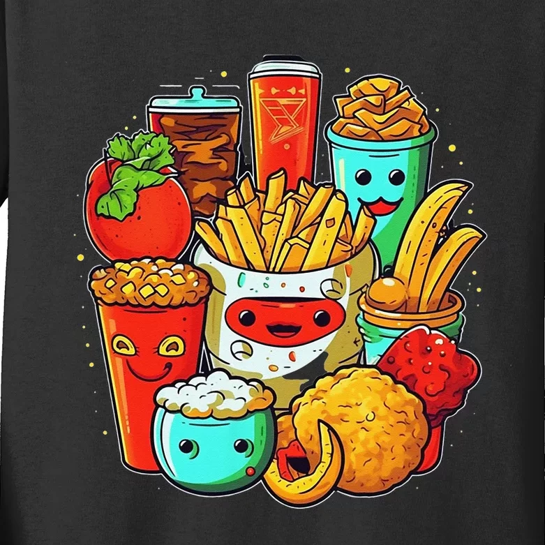 Cute & Funny Food Kids Long Sleeve Shirt