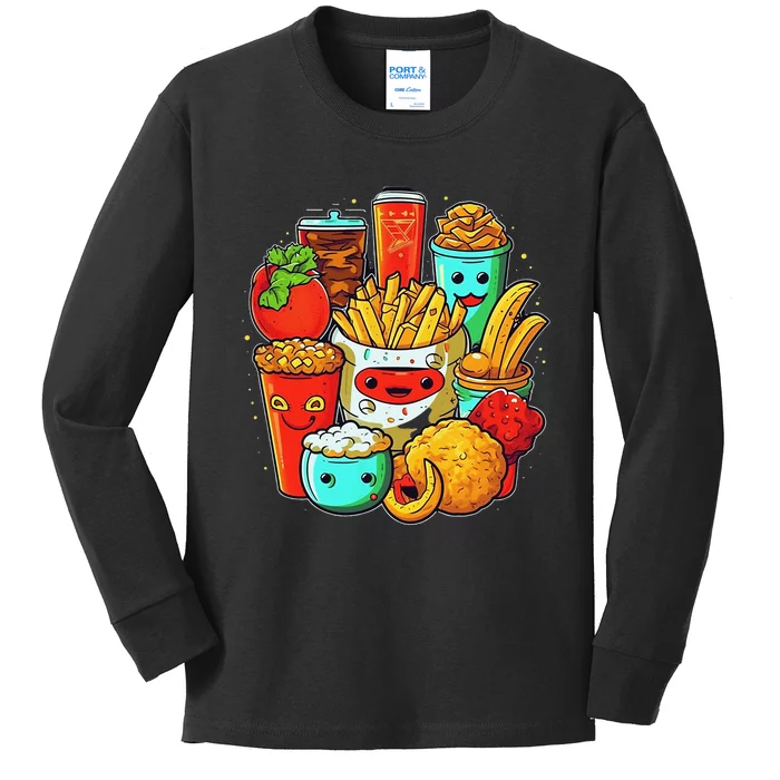 Cute & Funny Food Kids Long Sleeve Shirt