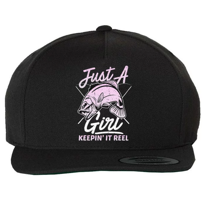 Cute Fishing Funny Keeping It Reel Purple Wool Snapback Cap