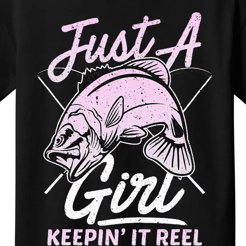 Cute Fishing Funny Keeping It Reel Purple Kids T-Shirt