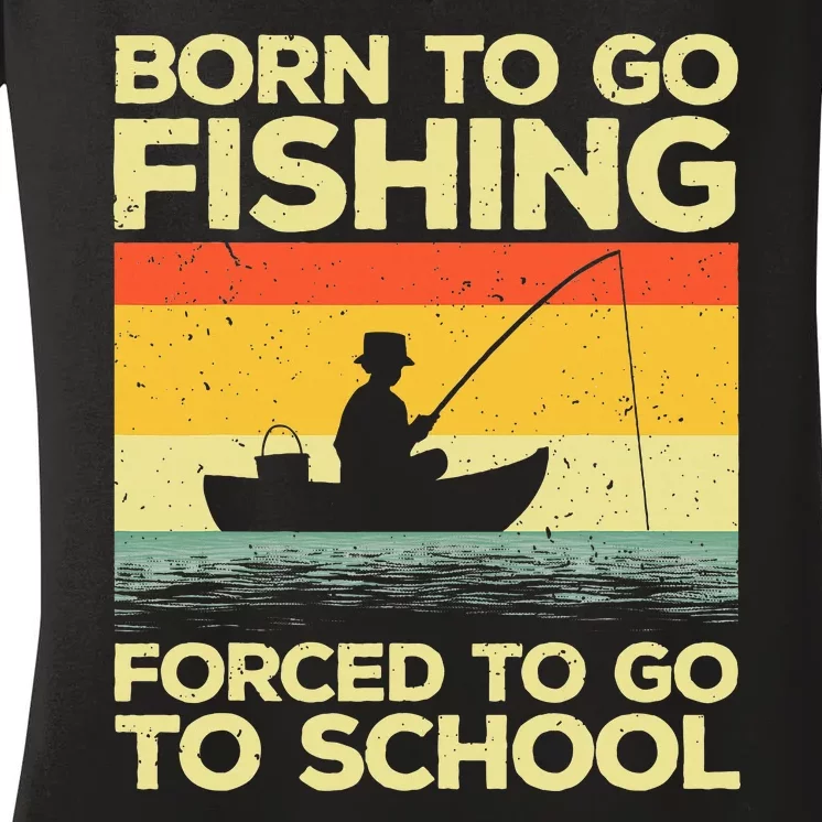 Cool Fishing For Women Bass Fishing Fisherman Fish Women's V-Neck T-Shirt