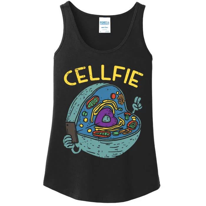 Cell Fie Funny Science Biology Teacher Ladies Essential Tank