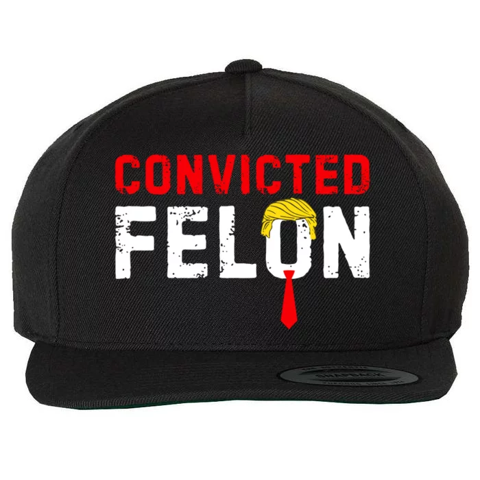 Convicted Felon Funny Trump Wool Snapback Cap