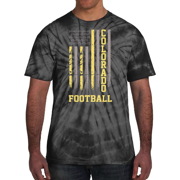 Colorado Football Fan American Flag Tie-Dye T-Shirt