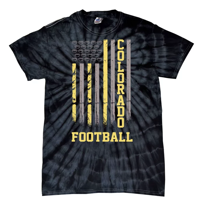 Colorado Football Fan American Flag Tie-Dye T-Shirt